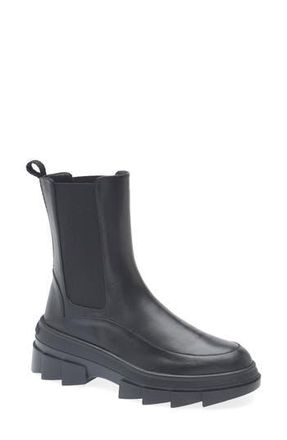 Stuart Weitzman Noho Lug Sole Chelsea Bootie in Black at Nordstrom Rack, Size 9.5