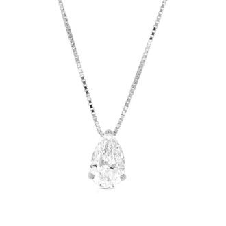 Vir Jewels 1 cttw Pear Lab Grown Diamond Solitaire Pendant Necklace in 14K Gold with Chain For Women