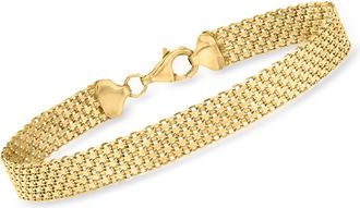 Ross-Simons 18kt Yellow Gold Over Sterling Silver Bismark-Link Bracelet