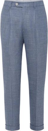 Brunello Cucinelli Pantaloni in pied-de-poule - Blu