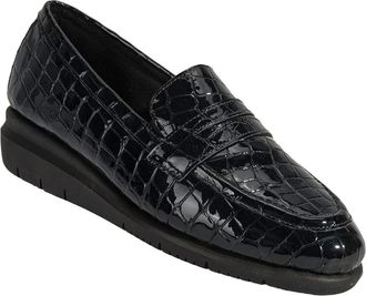 Desa Woman Leather Slip-Ons - Wedge Heel, Breathable | Dark Blue - 37