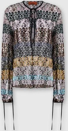 Missoni Crew Neck Blouse In Embroidered Lace in Multicoloured at Nordstrom, Size 38 It