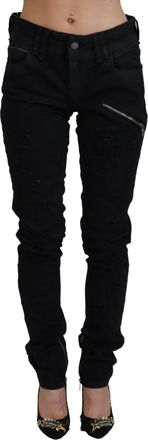 John Galliano Cotton Mid Waist Skinny Slim Fit blue Womens Jeans