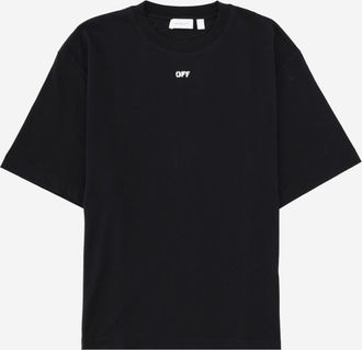 Off-white T-Shirt aus cremefarbener Baumwolle mit Logo