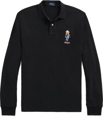 Polo Ralph Lauren Iconic Polo Bear Long Sleeve Polo - Heren - Polos - Zwart - S - Katoen - Tops
