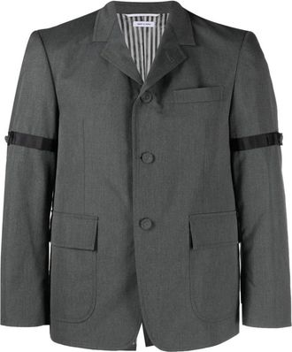 Thom Browne Straight Fit SB S/C met GG Armband - Heren - Blazers - Grijs - M - Jassen