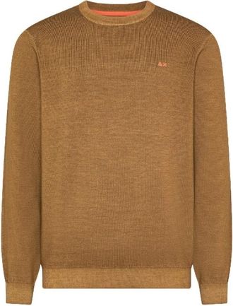 Sun 68 Trui met ronde hals - Heren - Ronde hals truien - Bruin - 2XL - Katoen - Truien & Vesten