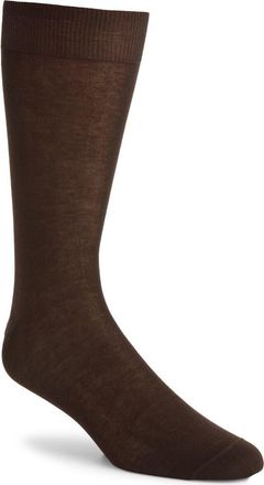 Canali Solid Brown Cotton Dress Socks at Nordstrom, Size Medium