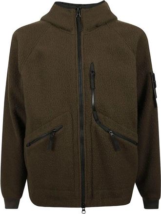 Stone Island Panno Ratinato Hooded Jacket - Heren - Zomerjassen - Groen - XL - Wol - Jassen