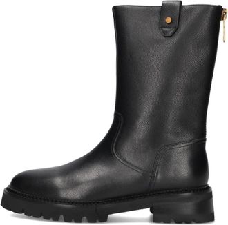 Stefano Lauran Zwarte enkellaarsjes voor herfst/winter - Dames - Hoge Laarzen - Zwart - 42 EU - Wol - Schoenen