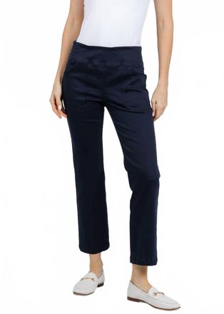 Elliott Lauren Modern Twill Pull-On Pants With Pocket In Navy