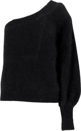 Alberta Ferretti One Shoulder Sweater in Black Wool