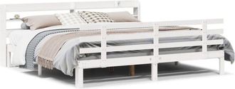 vidaXL Vidaxl - Estructura De Cama Con Cabecero Sin Colch&oacute;n Blanco 200x200 Cm
