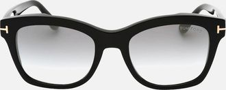 Tom Ford Womens Tom Ford Lauren-02 Grey Mirrored Lens Shiny Black Sunglasses - Size: ONE size
