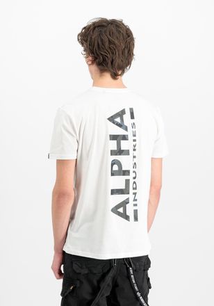 Alpha Industries T-Shirt ALPHA INDUSTRIES Backprint T-Shirt Camo Print, Herren, Gr. XL, schwarz-weiss (wei&szlig;, schwarz camo), Obermaterial: 100% Baumwolle, Shirts T-Shir