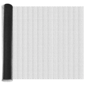 Berkfield Home Hexagon Fence Grey 1.4x25 m Steel in Black