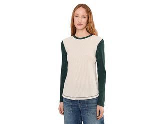 Faherty Apres Waffle Layering Crew Womens Clothing Seamoss Varsity : XL, Cotton