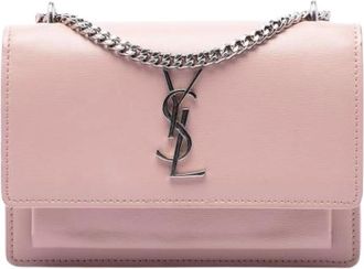 Saint Laurent Pre-owned The Sunset Mini Shoulder Bag - Dames - Pre-owned - Roze - Maat: ONE Size Leer