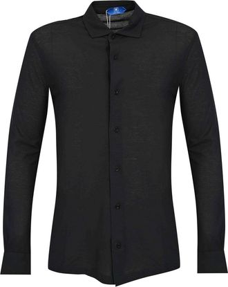 Kired Navy Blue Cotton Capri Shirt