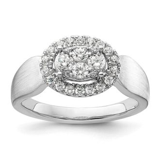 Diamond2Deal 14k White Gold Lab Grown Diamond Engagement Ring 1/2Ct Clarity- VS Color- G-H