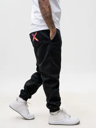 OEM Jeans Da Jogging Da Uomo Neri Point X Vice, Taglia L