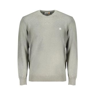 Timberland Round-neck Knitwear, male, Gray, Size: 2XL Gray Cotton Sweater