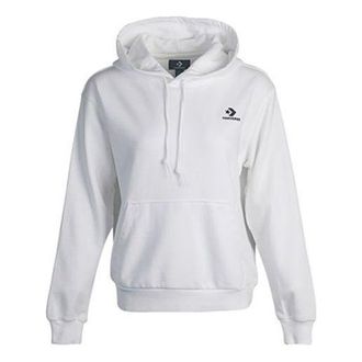 Converse (WMNS) Converse Small logo Long-sleeve Hooded Sweater White 10019442-A12