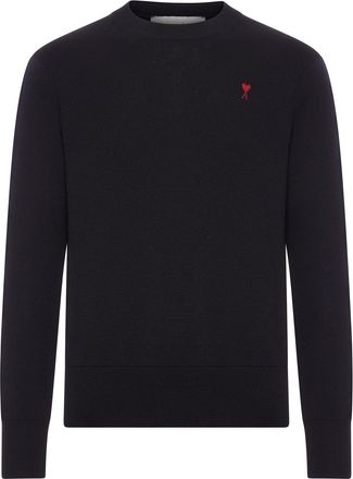 Ami CREWNECK SWEATER AMI DE COEUR IN MERINO WOOL - Ami Paris - Man