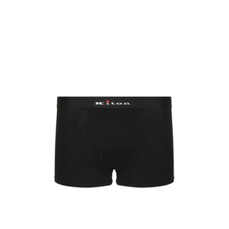 Kiton Bottoms, male, Black, Size: 2XL Logo Waistband Boxer Briefs