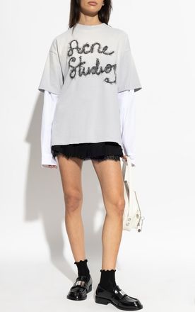 Acne Studios Long Sleeve T-shirt, Womens, Grey