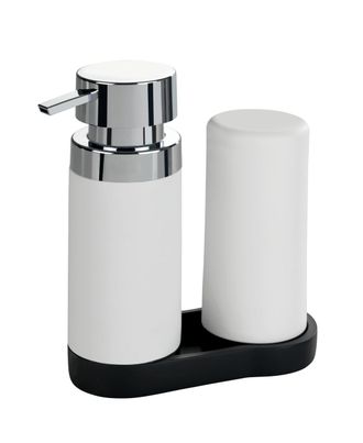 WENKO Set De Dispensadores De Jab&oacute;n Negro Y Blanco 250 Ml
