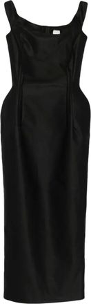 Magda Butrym silk midi dress - women - Silk/Cotton - 38 - Black