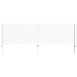 Berkfield Home Chain Link Fence with 10 U Posts Silver 0.8x10 m Steel