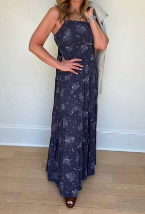 Rokoko Sleeveless Tiered Maxi Dress In Royal Blue