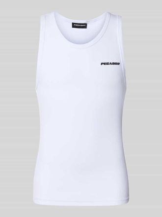 Pegador Tanktop mit Logo-Stitching und Rundhalsausschnitt in Weiss, Gr&ouml;&szlig;e XXL