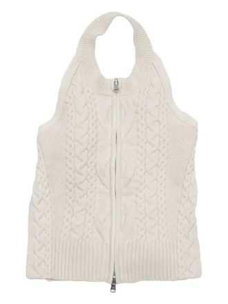 3.1 Phillip Lim cable-knit halterneck top - White