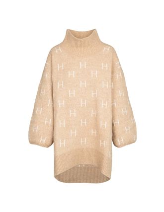 H&eacute;st Strickpullover H&Eacute;ST H&Eacute;ST Pullover FAM Sweater Long, Damen, Gr. XS, beige, Obermaterial: 49% Nylon NY. 35% Wolle mw. 13% Wolle WO. 3% Elasthan EL., Pul