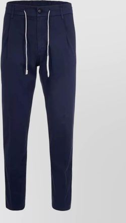 Eleventy cotton drawstring straight-leg trousers