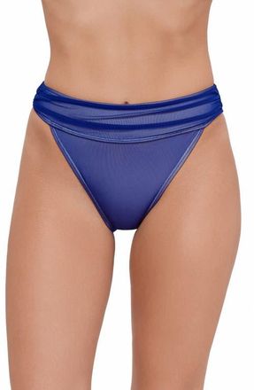 Steve Madden Shirred Hipster Bikini Bottoms in Midnight at Nordstrom, Size X-Small