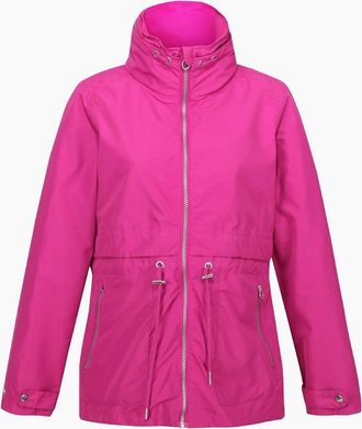 Regatta Womens Nadira Solid Patterned Drawstring Rain Jacket - Pink - Size: 10