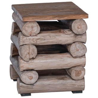 vidaXL Taburete Natural 30 X 30 X 38 Cm Madera De Teca Maciza Vidaxl