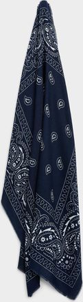 Le 31 Mens Paisley lightweight navy scarf