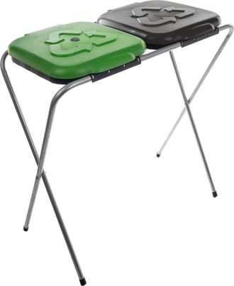 OEM Soporte Pentru Saci De Gunoi Sortex, 120l, Met&aacute;lico, Verde-negro