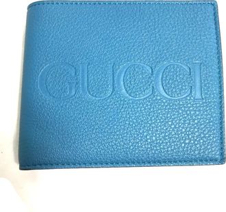 Gucci Blue Leather Wallet (Bi-Fold) (Pre-Owned)