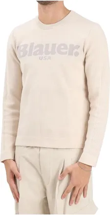 Blauer Truien & Vesten, Heren, Beige, L, Katoen, Maglioncino Girocollo
