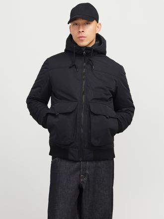 Jack & Jones Bomberjacke »JJCONSTRUCT BOMBER mit glänzender Oberfläche« mit Kapuze
