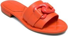 Aerosoles Big Charm Link Slide Sandal in Orange Faux Nappa at Nordstrom Rack, Size 12
