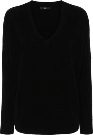 Max & Moi Stella Pullover - Dames - V-hals truien - Zwart - XS - Kasjmier - Truien & Vesten