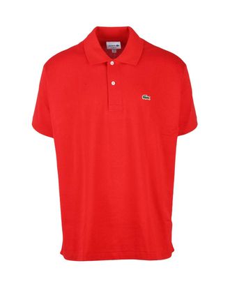 Lacoste Red Short-Sleeve Cotton Polo Shirt