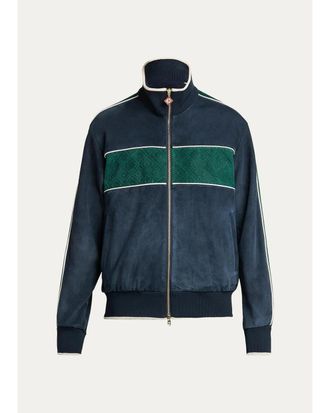 Casablanca Striped Suede Track Jacket